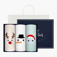 [송월타올]루돌프+눈사람+산타 3매케이스+쇼핑백