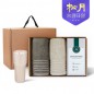 송월타올 리빙 기프트세트 7 (호텔컬렉션 필라라인40 2P + 커피텀블러709ml 1P)