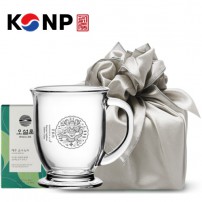 한국전통 K컬쳐 곤룡포 글라스 머그컵 440ml 오설록 기프팅 (보자기 포장)