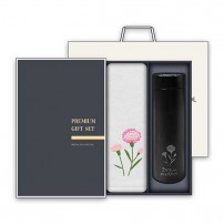 송월 가정의달 텀블러 세트(뉴컬러 무지 타올 1매 + 스마트 텀블러 500ml 1개)