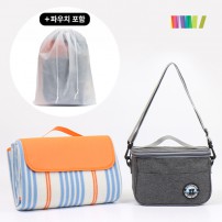 (스트라이프 피크닉 매트 + 피크닉 보냉백S) 세트