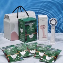 스타벅스 드립백 커피 5P+ 급속 냉각 쿨 선풍기 세트 아이스 쿨링 휴대용 선풍기///+사은품 레디백/// 답례품 선물세트