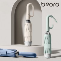 BOR 무지 인쇄우산 만능걸이(비너그립) 거꾸로 3단 자동 양우산