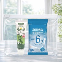 카밀핸드크림+크리넥스 쿨링물티슈 2종세트(브생건 지퍼백)