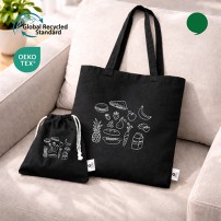 리사이클 블랙컬러 세트 (리사이클블랙컬러라이트에코백 + 블랙미르셔링컬러파우치)