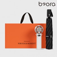 BOR 056 테스지 3단 미니 우양산 선풍기세트 (어반스트라이프+쿨링냉각팬)