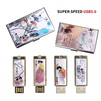 빛나 풍속화 자개 2종세트 (명함케이스+USB메모리 3.0 16GB~128GB) 4종