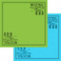 카페 풍경 스카프 50X50 면60수