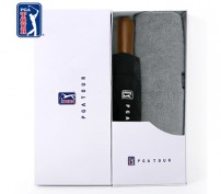 PGA 3단완전자동 빈티지우드+260g 코마사 면사타올 세트