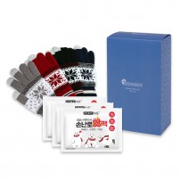 로페리아 눈꽃스마트폰장갑1P,핫팩150g 3P세트