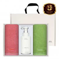송월 생활공작소 3P 세트 (컬러풀 타올 2매 + 핸드워시 500ml 1개)