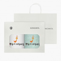 [송월타올] 옥행운자수 2p 선물세트(쇼핑백)