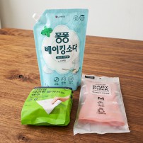 LG생활건강 대용량 퐁퐁 주방세제 1200ml  크린랲 행주 고무장갑 3종세트