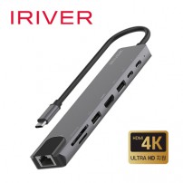 아이리버 IHC-HW12-HUB8 100Mbps HDMI 4K 영상지원 LAN 8in1 멀티 허브