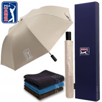 PGA 2단자동 암막 우양산+170g죽사타올세트