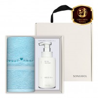 송월 생활공작소 2P 세트 (스윗하트 하니 타올 1매 + 핸드워시 500ml 1개)