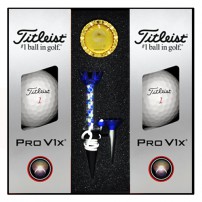 타이틀리스트 PRO V1x 6구 순금 볼마커 자석티세트