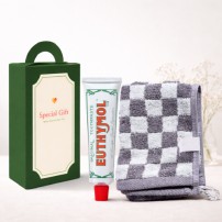 [YEOMINI]유시몰 치약40g&그레이뱀부체스그리드 핸드타올 세트