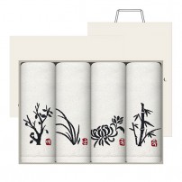 송월타올 사군자 자수타올 150g 4매세트