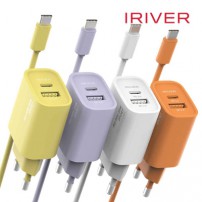 아이리버 IHA-PD25WDCC 25W 2포트 초고속 가정용 충전기(CtoC케이블포함)