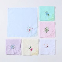 로페리아 파스텔 컬러 꽃자수 레이스 손수건(0217589)