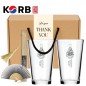 한국전통 K컬쳐 조선 백자청화 샤이닝 글라스컵 480ml 실크부채 기프팅