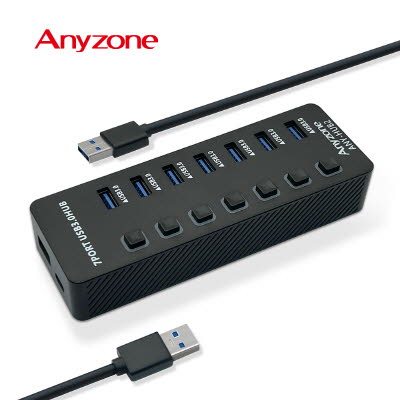애니존 USB 3.0 무전원 개별스위치 USB 7PORT 허브 ANY-HUB2