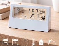 북유럽 모던글라스 시계 온도계 습도계 달력 탁상시계 책상시계 알람시계