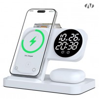 나오 4in1 고속 무선충전 디지털 알람시계 NAO-M3100C (애플&갤럭시)