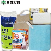 스위트홈세트23호 (크린키친타올+암앤해머에프앤에프396.8g+LG온더바디비누1개+국산주방타올)4종(손잡이고급케이스)