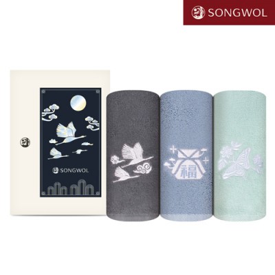 송월타올 달보드레 전통 자개(130g) 자수 2P세트