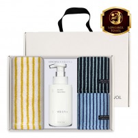 송월 생활공작소 4P 세트 (스트라이프44 타올1매+스트라이프34 타올2매+핸드워시 500ml 1개)