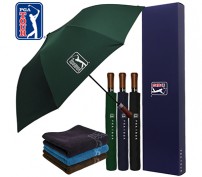 PGA 2단자동 빈티지우드+170g 죽사타올 세트