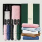 라이트핏 블랙그립 원터치 3단자동 암막양우산+보송보송 데일리 순면타올155g 우산타올 선물세트