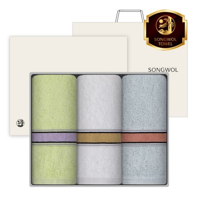 [송월타올] 컬러베이직36 타올 30수 130g 3매 풀세트