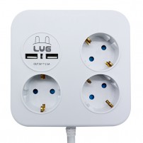 러그박스 3구 사각큐브 USB 멀티탭 1.4m
