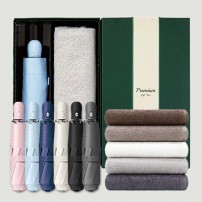 라이트핏 초경량 3단자동 암막양우산+송월타올뉴컬러무지150g 우산타올 선물세트