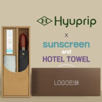 협립 3단60엔티크 고밀도 완전자동우산 +선크림+뱀부170타월-세트