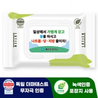 로티엔 퓨어 그린 휴대용 캡형 물티슈 (20매)