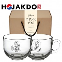 한국전통 K컬쳐 호작도 요거트볼 시리얼볼 그릭 디저트 머그컵 470ml 2P 선물세트