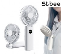 세인트비 접이식 목걸이 선풍기 LED 숫자표시 목스트랩증정