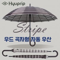 협립 60 16K 갤럭시 스트라이프 우드 곡자 자동우산
