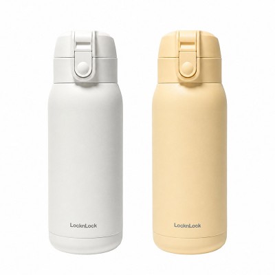 락앤락 스쿨핏 코튼캔디 원터치텀블러 370ml 화이트/옐로우