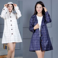 로페리아 여성용 체크패턴 슬림 우의 레인코트(0219500)