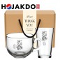 한국전통 K컬쳐 호작도 샤이닝 글라스컵 480ml 요거트볼 선물세트