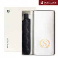 송월 슈퍼클래스S50 타올 + 카운테스마라 3단 큐브완자 우산(회색) 2p 세트
