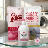 손빨래 울샴푸 펌프형 380ml 세탁세제 3종세트