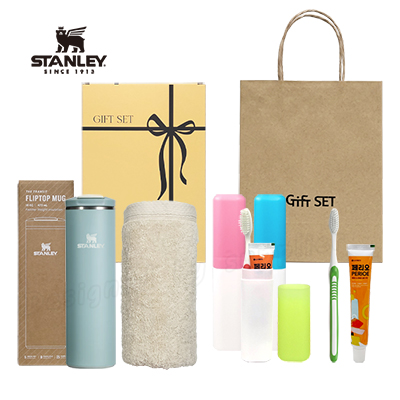 스탠리 트랜짓 플립탑머그473ml 텀블러세트5호 송월타올 뉴따봉326칫솔치약세트 쇼핑백포함